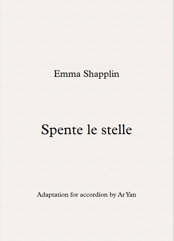 Spente le stelle - Emma Shapplin (Accordion Sheet Music - Partition Accordéon)