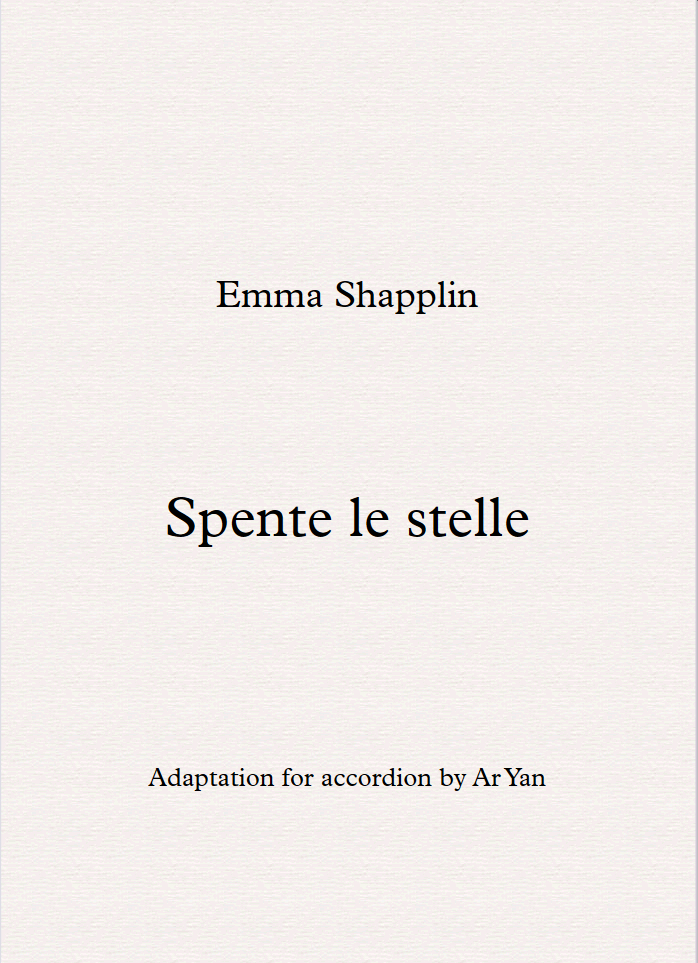 Spente le stelle - Emma Shapplin (Accordion Sheet Music - Partition Accordéon)